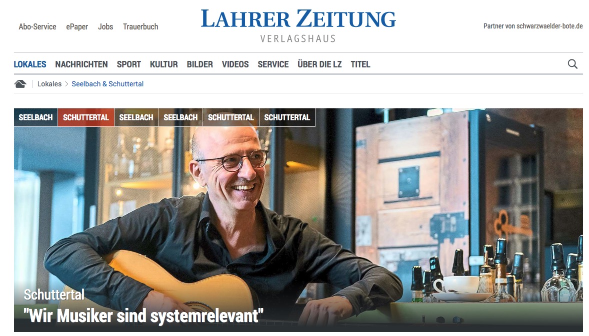 Interview/Bericht in der Lahrer Zeitung